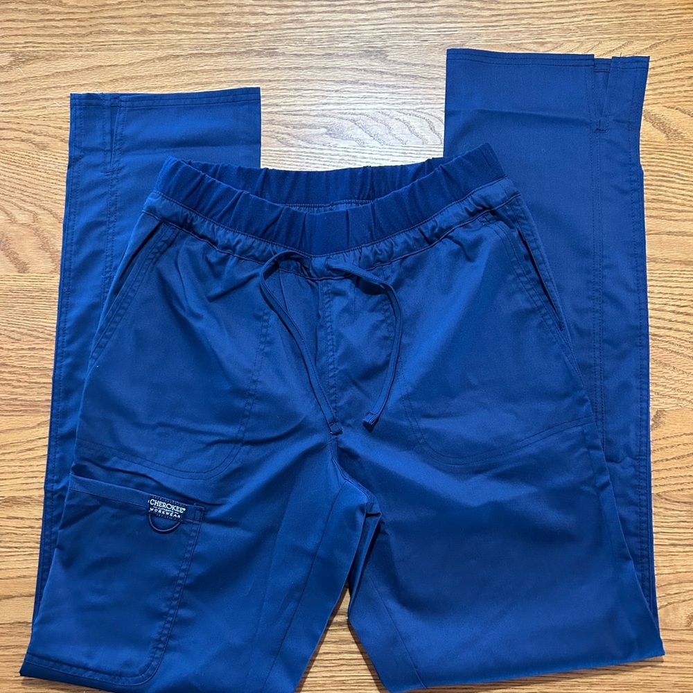 Cherokee Women’s Navy Scrub Pants Straight Leg- Small Tall